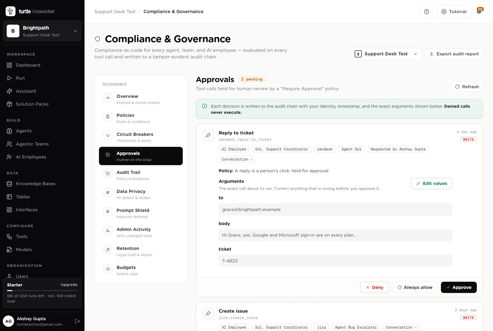 Approvals