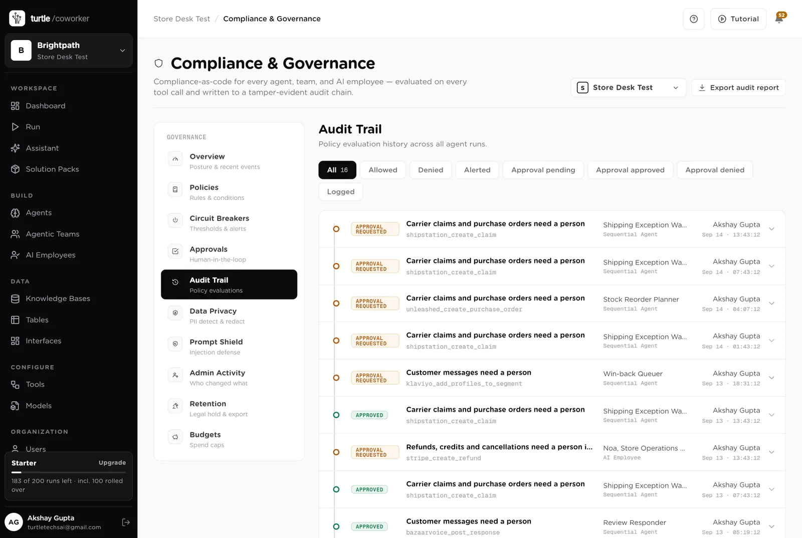 Audit trail