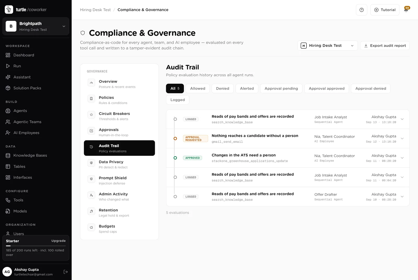 Audit trail