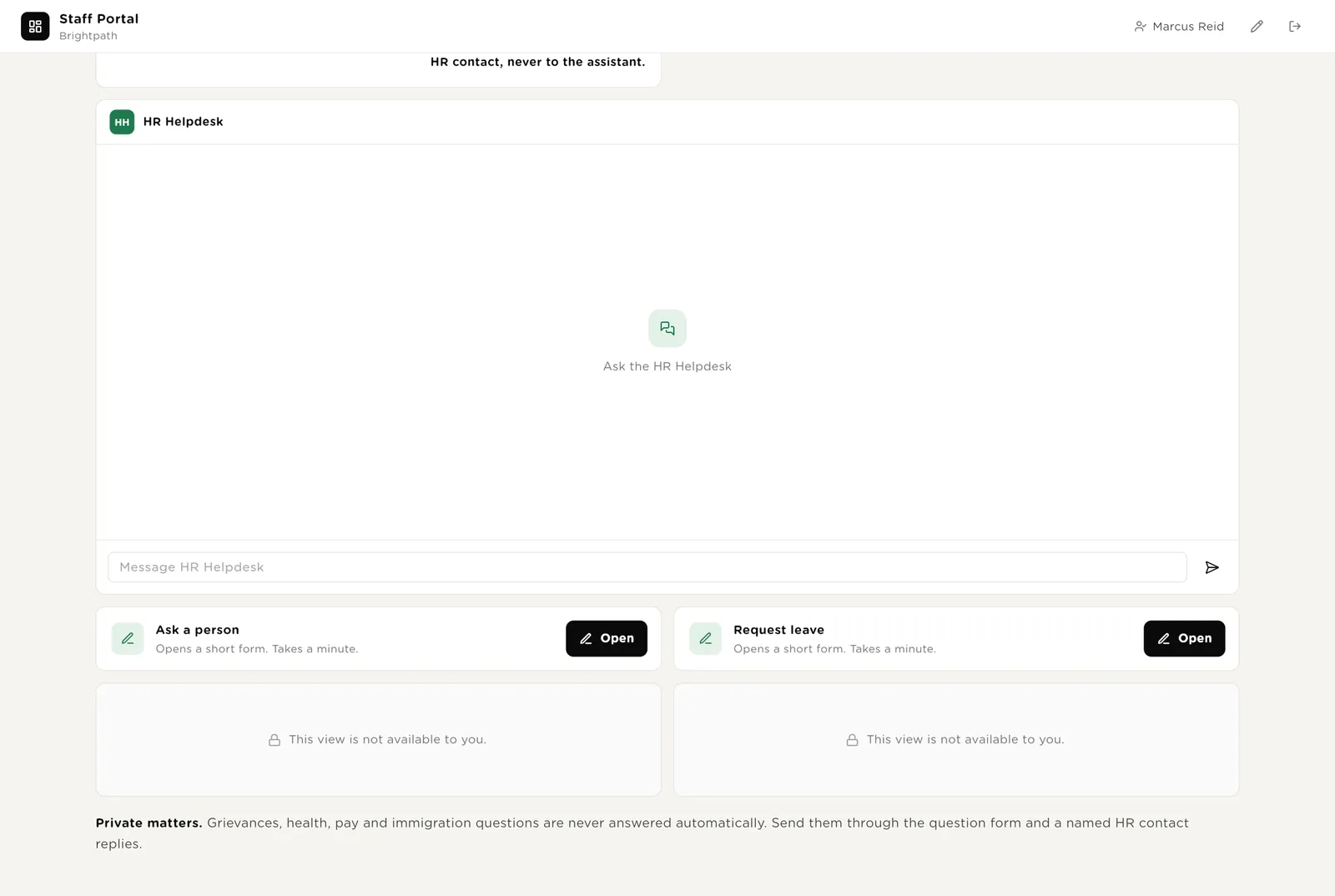 Staff portal: your questions and your leave