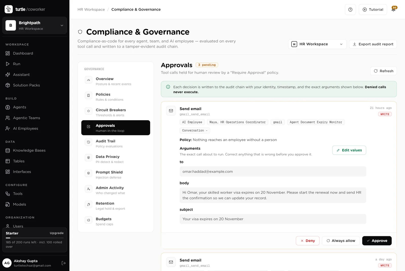 Approvals