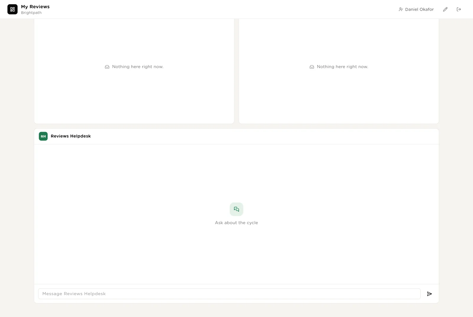 My Reviews: goals and self-reviews