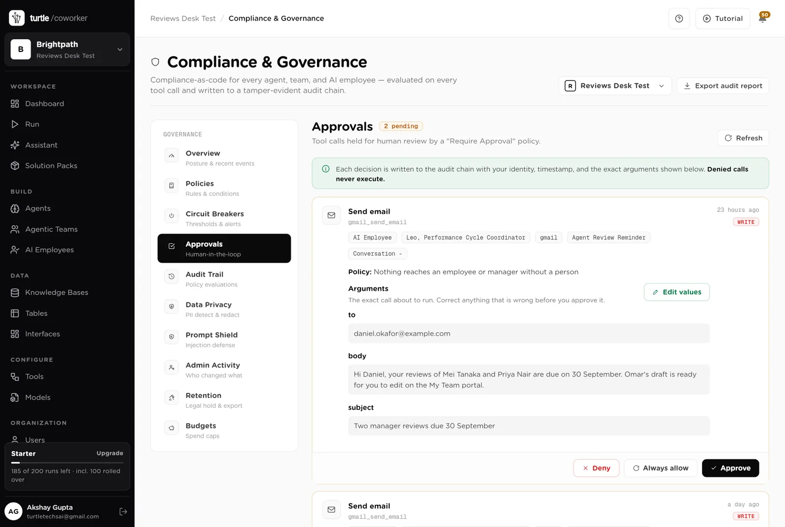 Approvals